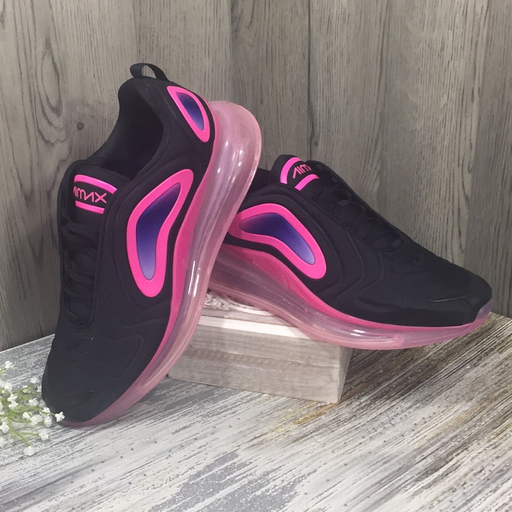 Nike Air Max 720 black/black-pink blast Men’s Shoe - Picture 2 of 8